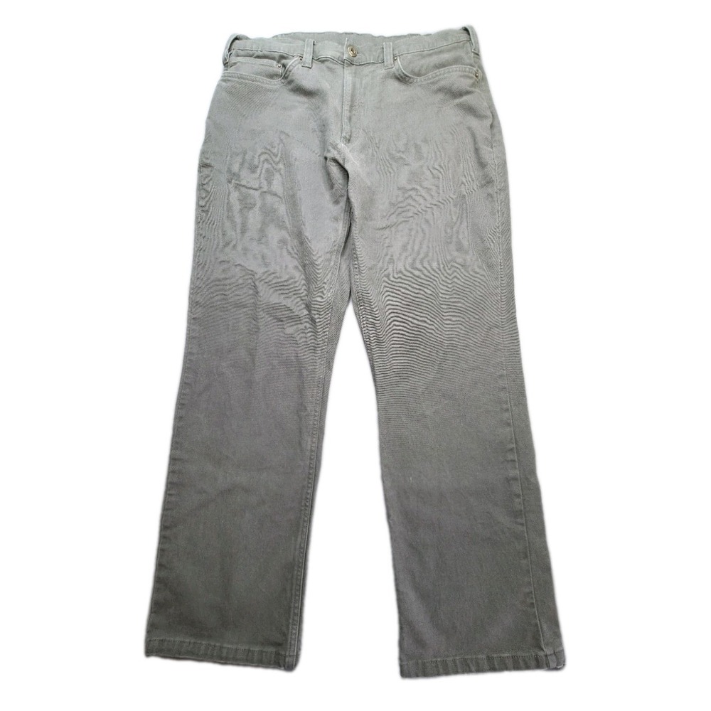 Eddie Bauer Mens Jeans 36x30 Gray Straight Leg 5 Pocket Cotton Stretch Denim